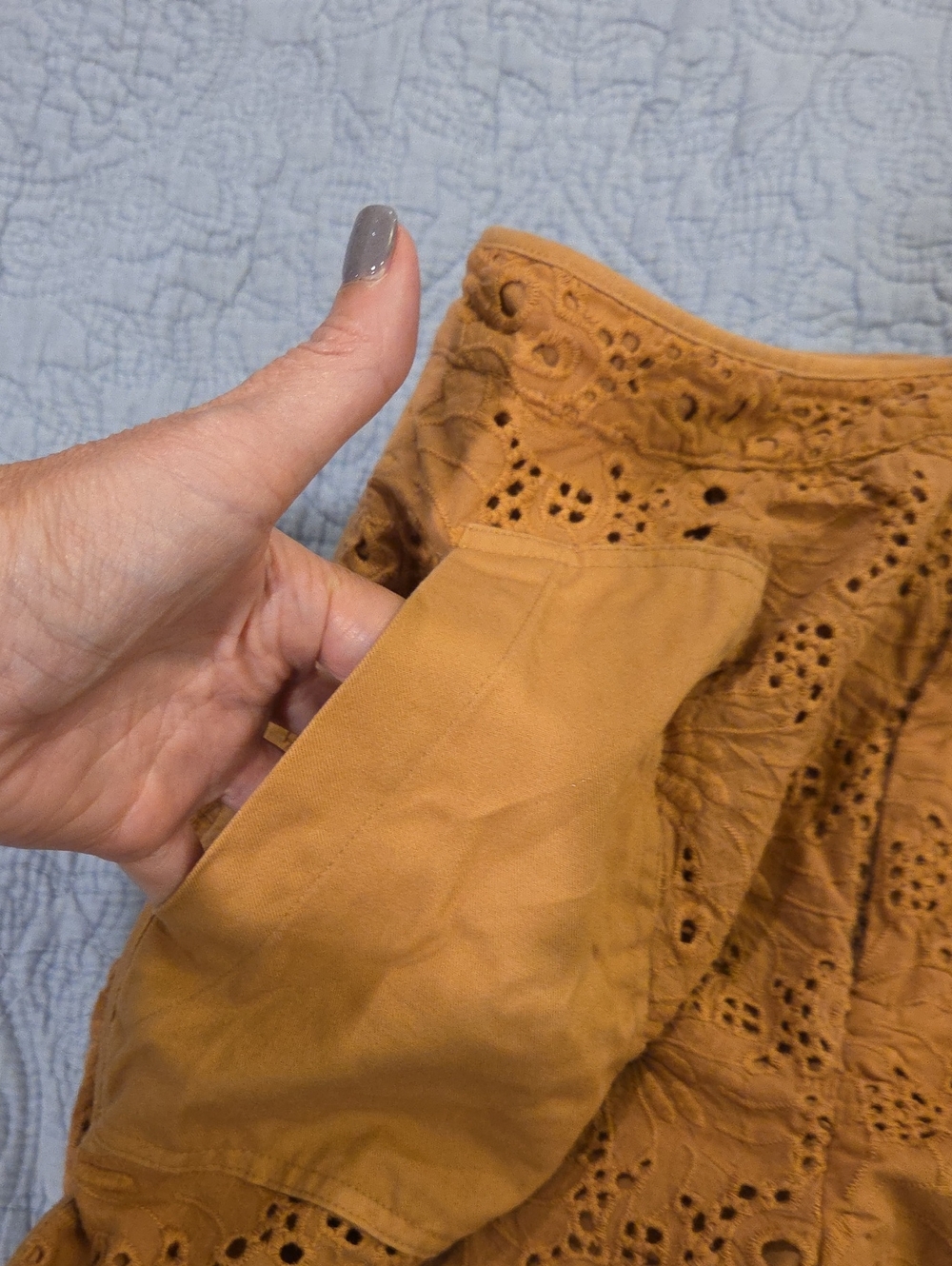 Joie Lawren Cotton Eyelet Utility Shorts - Orange/Indian Tan - Size 8 (EUC) - Picture 11 of 11